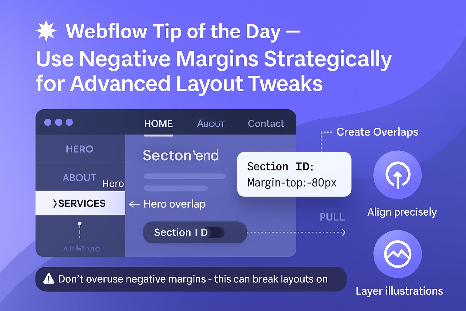 How to Use Negative Margins in Webflow for Creative Layout Control