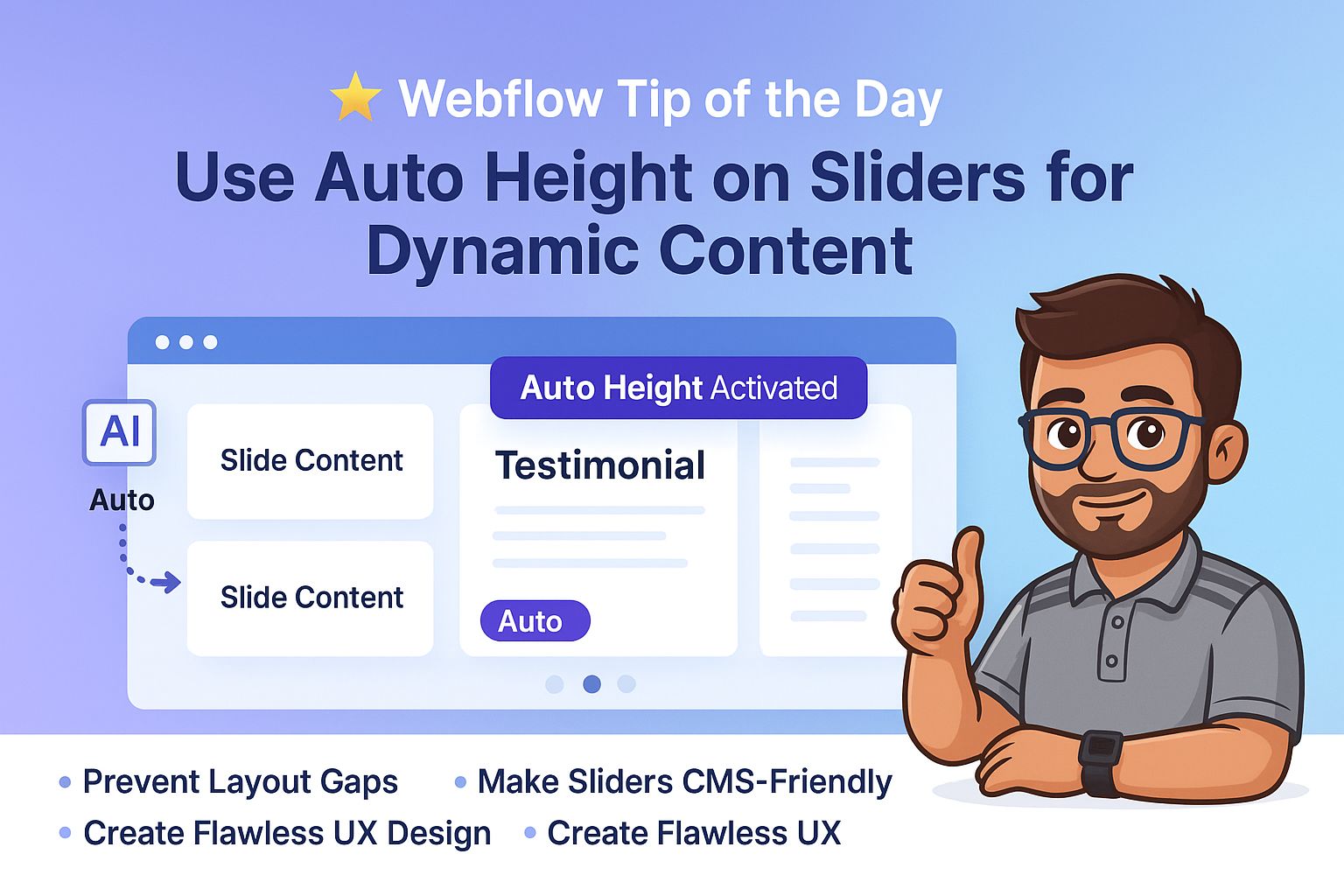 Use Auto Height on Webflow Sliders for Dynamic, Responsive Content