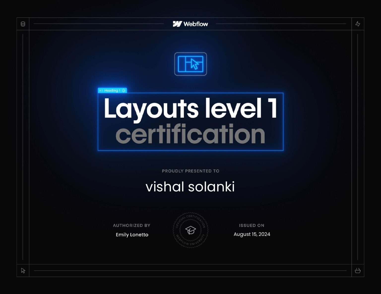 Webflow Certificate